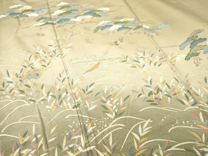 平和屋着物●訪問着　浜松風景文　暈し染め　金彩　正絹　逸品　DABC3780az