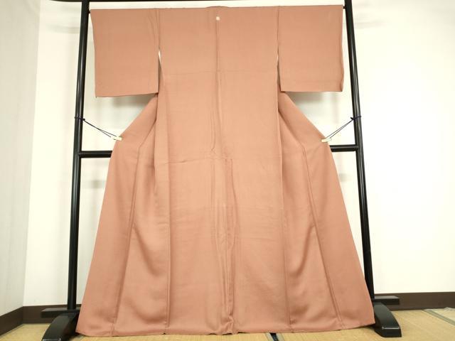 平和屋着物●上質な色無地　宗伝唐茶色　正絹　逸品　DABC3782az 平和屋着物○上質な色無地 宗伝唐茶色 正絹 逸品 DABC3782az