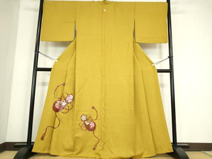 平和屋着物●豪華色留袖　瓢箪に桜　銀彩　正絹　逸品　DABC3783az