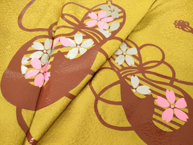 平和屋着物●豪華色留袖　瓢箪に桜　銀彩　正絹　逸品　DABC3783az