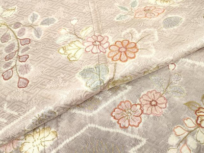 平和屋着物●訪問着　駒刺繍　絞り　松皮菱花文　金彩　正絹　逸品　DABC3784az