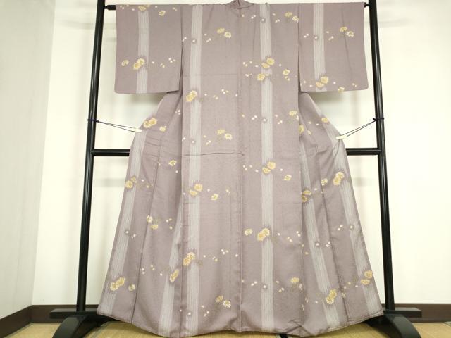 平和屋着物●上質な小紋　舞花間道　金彩　正絹　逸品　DABC3785az