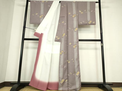 平和屋着物●上質な小紋　舞花間道　金彩　正絹　逸品　DABC3785az