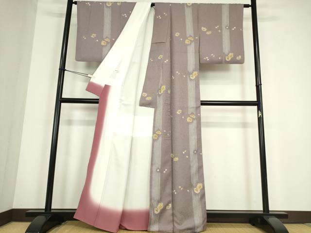 平和屋着物●上質な小紋　舞花間道　金彩　正絹　逸品　DABC3785az