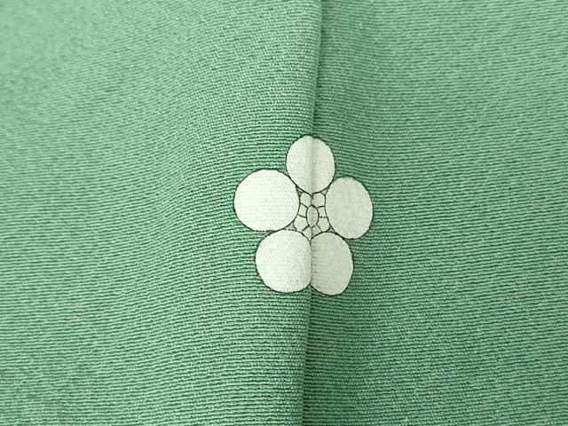 平和屋着物●上質な色無地　木賊色　正絹　逸品　DABC3786az