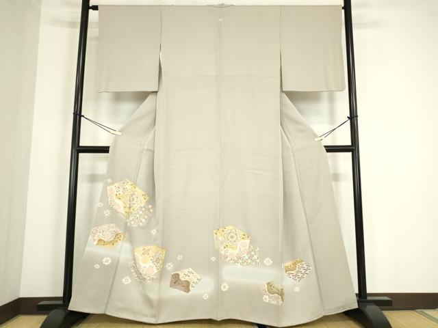平和屋着物●豪華色留袖　駒刺繍　正倉院花文　暈し染め　金彩　正絹　逸品　DABC3790az