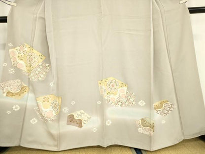 平和屋着物●豪華色留袖　駒刺繍　正倉院花文　暈し染め　金彩　正絹　逸品　DABC3790az