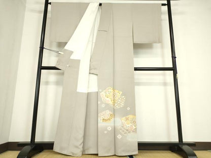 平和屋着物●豪華色留袖　駒刺繍　正倉院花文　暈し染め　金彩　正絹　逸品　DABC3790az