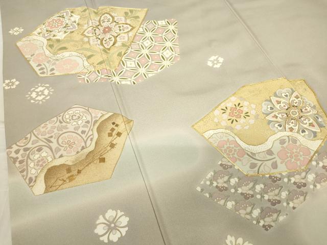 平和屋着物●豪華色留袖　駒刺繍　正倉院花文　暈し染め　金彩　正絹　逸品　DABC3790az