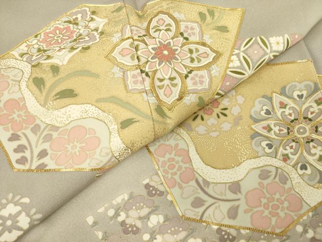平和屋着物●豪華色留袖　駒刺繍　正倉院花文　暈し染め　金彩　正絹　逸品　DABC3790az
