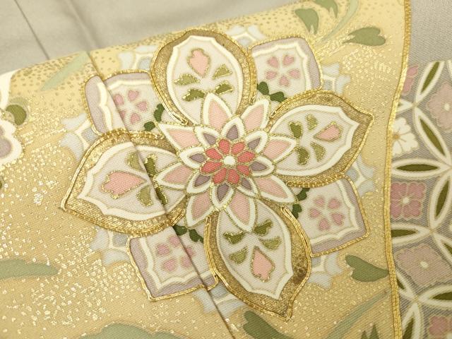 平和屋着物●豪華色留袖　駒刺繍　正倉院花文　暈し染め　金彩　正絹　逸品　DABC3790az