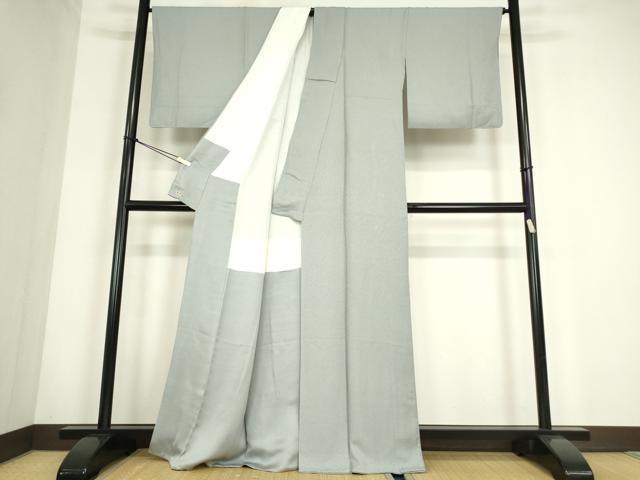平和屋着物●本草木染作家　瑞寶　色無地　紋意匠　秘色色　三越扱い　正絹　逸品　DABC3791az