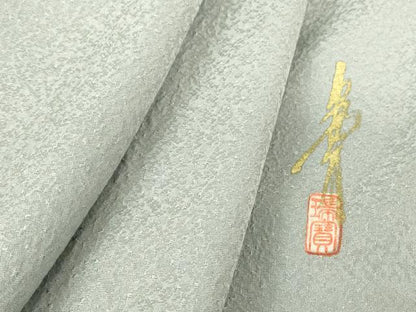 平和屋着物●本草木染作家　瑞寶　色無地　紋意匠　秘色色　三越扱い　正絹　逸品　DABC3791az