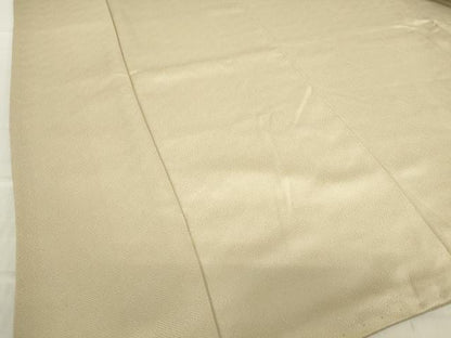 平和屋着物●上質な色無地　紗綾型地紋　練色　正絹　逸品　DABC3795az