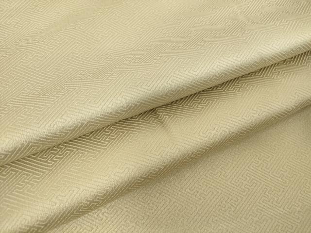 平和屋着物●上質な色無地　紗綾型地紋　練色　正絹　逸品　DABC3795az