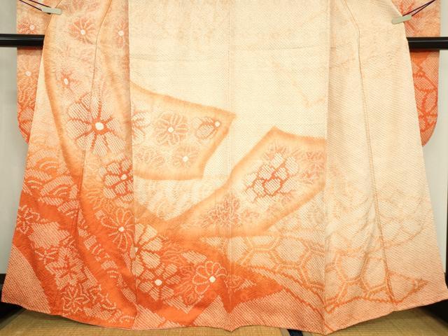 平和屋着物●豪華振袖　総絞り　短冊花文　暈し染め　正絹　逸品　DABC3798az