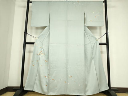 平和屋着物●訪問着　駒刺繍　束ね熨斗花文　金彩　正絹　逸品　DABC3800az