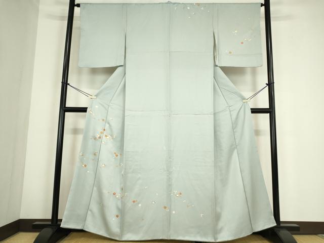 平和屋着物●訪問着　駒刺繍　束ね熨斗花文　金彩　正絹　逸品　DABC3800az