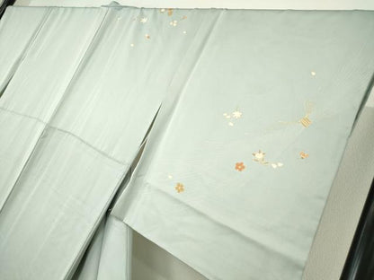 平和屋着物●訪問着　駒刺繍　束ね熨斗花文　金彩　正絹　逸品　DABC3800az