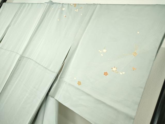 平和屋着物●訪問着　駒刺繍　束ね熨斗花文　金彩　正絹　逸品　DABC3800az