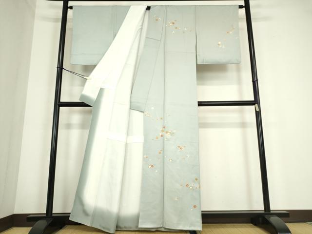 平和屋着物●訪問着　駒刺繍　束ね熨斗花文　金彩　正絹　逸品　DABC3800az