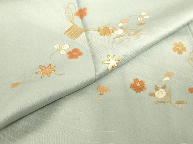 平和屋着物●訪問着　駒刺繍　束ね熨斗花文　金彩　正絹　逸品　DABC3800az