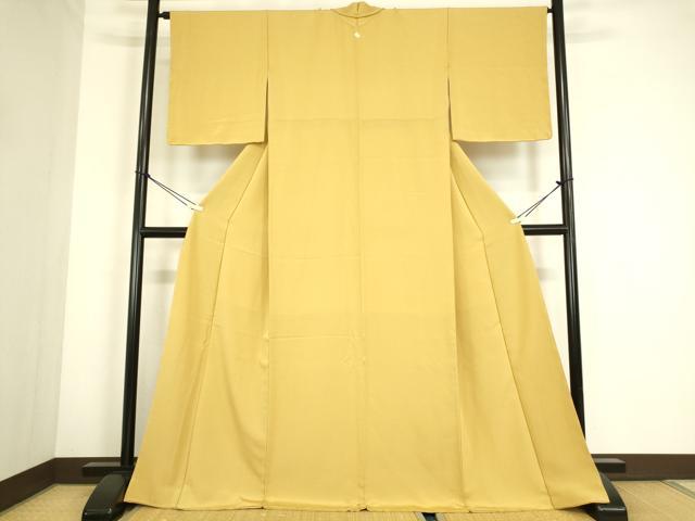 平和屋着物●上質な色無地　作家物　黄朽葉色　正絹　逸品　未使用　DABC3801az