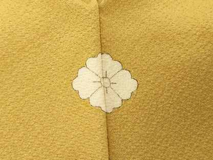 平和屋着物●上質な色無地　作家物　黄朽葉色　正絹　逸品　未使用　DABC3801az