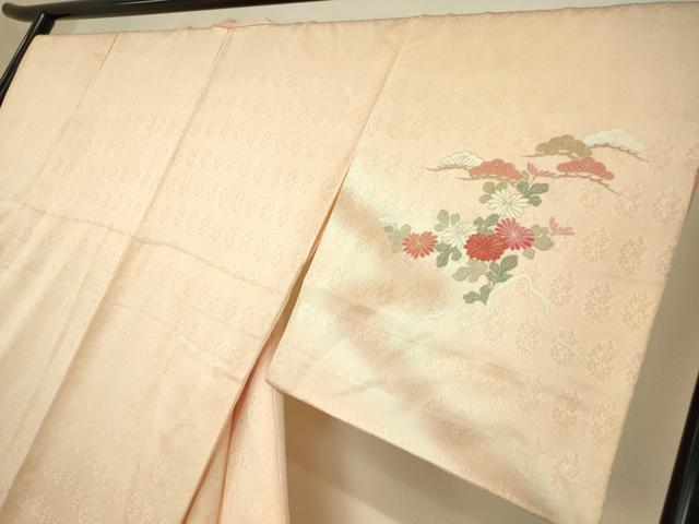 平和屋着物○中国三大刺繍 相良刺繍 訪問着 風景花松文 暈