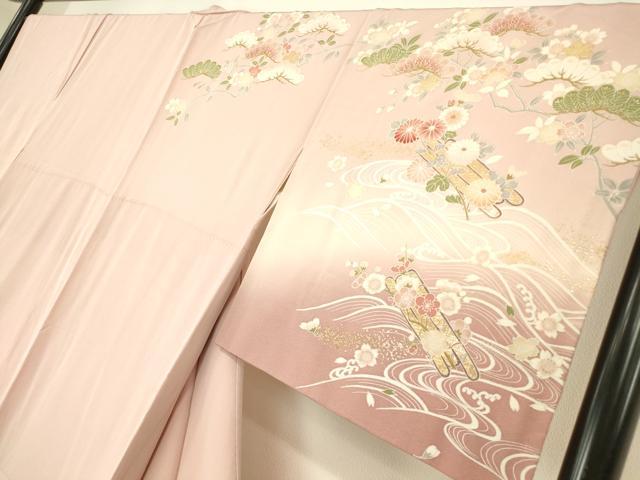 平和屋着物●訪問着　花筏文　暈し染め　金彩　正絹　逸品　DABC3807az 平和屋着物○訪問着 花筏文 暈し染め 金彩 正絹 逸品 DABC3807az