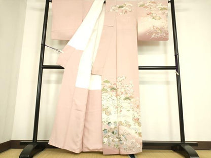 平和屋着物●訪問着　花筏文　暈し染め　金彩　正絹　逸品　DABC3807az
