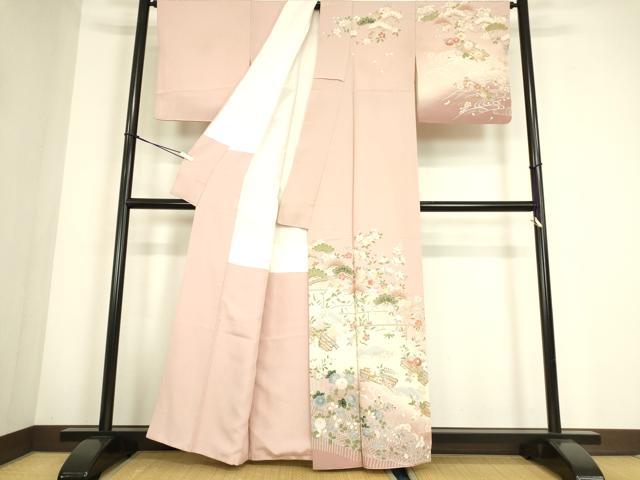平和屋着物●訪問着　花筏文　暈し染め　金彩　正絹　逸品　DABC3807az