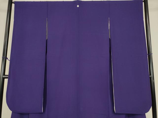 平和屋着物●豪華振袖　色無地　ディープロイヤルパープル色　正絹　逸品　DABC3809az