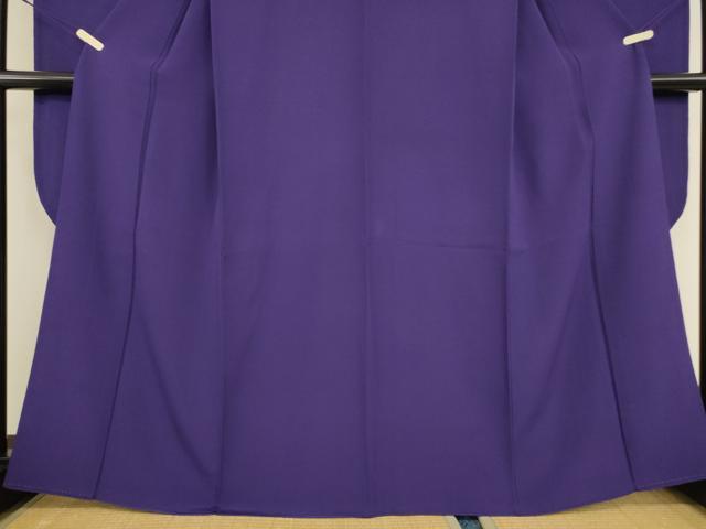 平和屋着物●豪華振袖　色無地　ディープロイヤルパープル色　正絹　逸品　DABC3809az