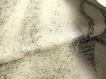平和屋着物▽両面　全通柄袋帯　スリーシーズン　春夏秋　変わり縞　正絹　逸品　DABC3829az