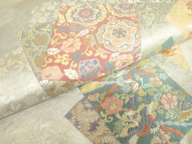 平和屋着物▼六通柄袋帯　玉鳳華色紙重文　金糸　引箔　正絹　逸品　DABC3914az