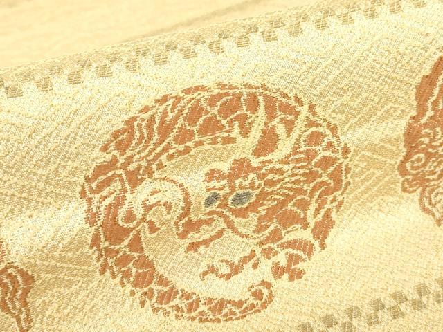 平和屋着物●九寸名古屋帯　唐織　丸龍　金糸　正絹　逸品　DABC3919az 平和屋着物○九寸名古屋帯 唐織 丸龍 金糸 正絹 逸品 DABC3919azの通販