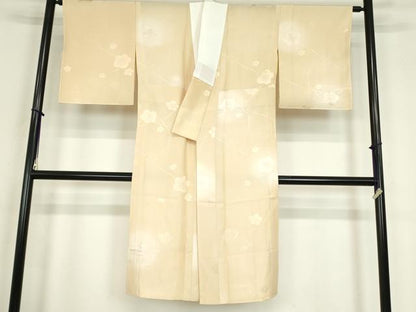 平和屋着物●上質な長襦袢　無双仕立て　枝梅文　蛍暈し　薄香色　正絹　逸品　DABC3937az
