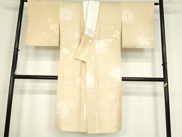 平和屋着物●上質な長襦袢　無双仕立て　枝梅文　蛍暈し　薄香色　正絹　逸品　DABC3937az