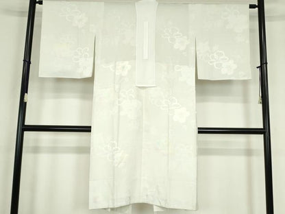 平和屋着物●長襦袢　無双仕立て　舞花文　正絹　逸品　DABC3938az