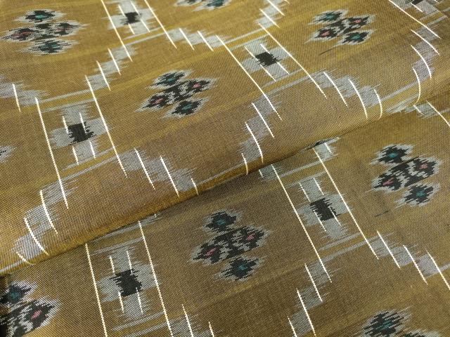 平和屋着物●本場琉球絣　紬　正絹　逸品　未使用　DABC3942az