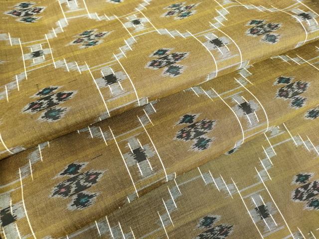 平和屋着物●本場琉球絣　紬　正絹　逸品　未使用　DABC3942az