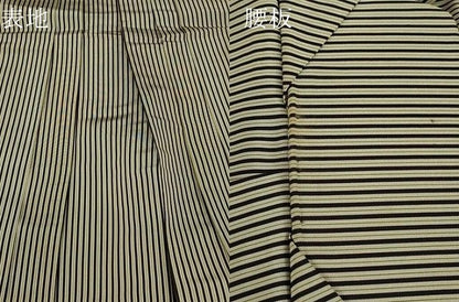 平和屋着物●男性　馬乗り袴　縞　正絹　逸品　DABC3948az