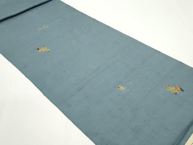 平和屋着物●伝統工芸士　七代目　吉澤与市　紬　反物　着尺　馬　鈴　証紙付き　逸品　未使用　DABC4021zy