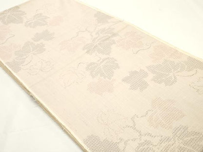 平和屋着物●結城紬　反物　着尺　80亀甲　蔦の葉文　証紙付き　逸品　未使用　DABC4054zy