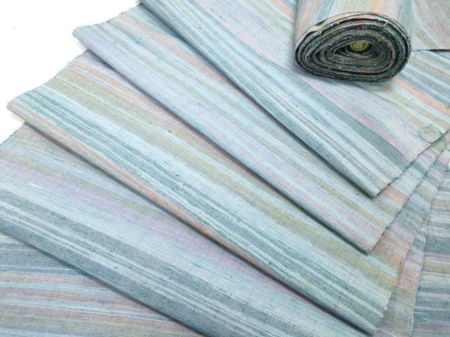 平和屋着物●紅花紬　反物　着尺　横段文　高島屋扱い　逸品　未使用　DABC4236zy