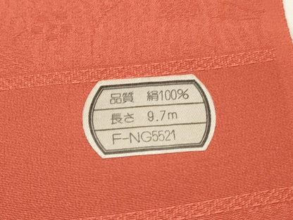 平和屋着物▼羽織・コート 反物 羽尺 地紋起こし 幾何学花文 樺色 逸品 未使用 DABC4292zy
