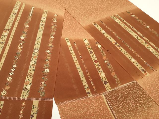 平和屋着物▼付下げ　解き反物　着尺　宝尽くし花文　金彩　八掛付き　逸品　DABC4394zy