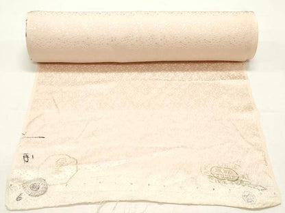 平和屋着物▼付下げ 反物 着尺 駒刺繍 草花文 暈し染め 金銀彩 逸品 未使用 DABC4464zy