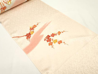 平和屋着物▼付下げ 反物 着尺 駒刺繍 草花文 暈し染め 金銀彩 逸品 未使用 DABC4464zy